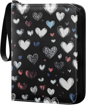 Colorful Dream Heart Card Binder, 400 Pockets Card Holder with 50 Sleeves, Sturdy Card Holder Folders for Game Cards & Sports Cards