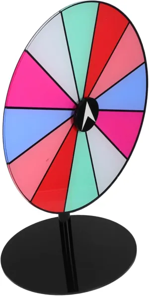 Colorful Dry Erase Prize Wheel for Parties Turntable with Stable Base Versatile Spinning Game for Events Engage Guests with Fun Prizes Easy Assembly and Transport