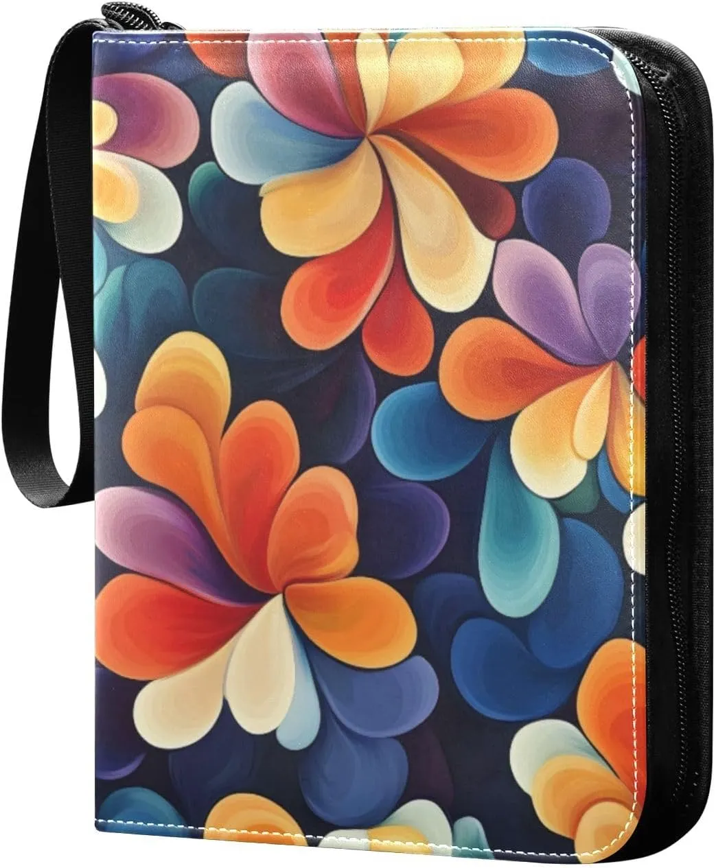 Colorful Flowers Card Binder, 400 Pockets Card Holder with 50 Sleeves, Sturdy Card Holder Folders for Game Cards & Sports Cards