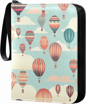 Colorful Balloon(2) Card Binder with Double Sided PU Leather Holder Albums Book with 400 Pockets for Collectible Trading Card Games Card