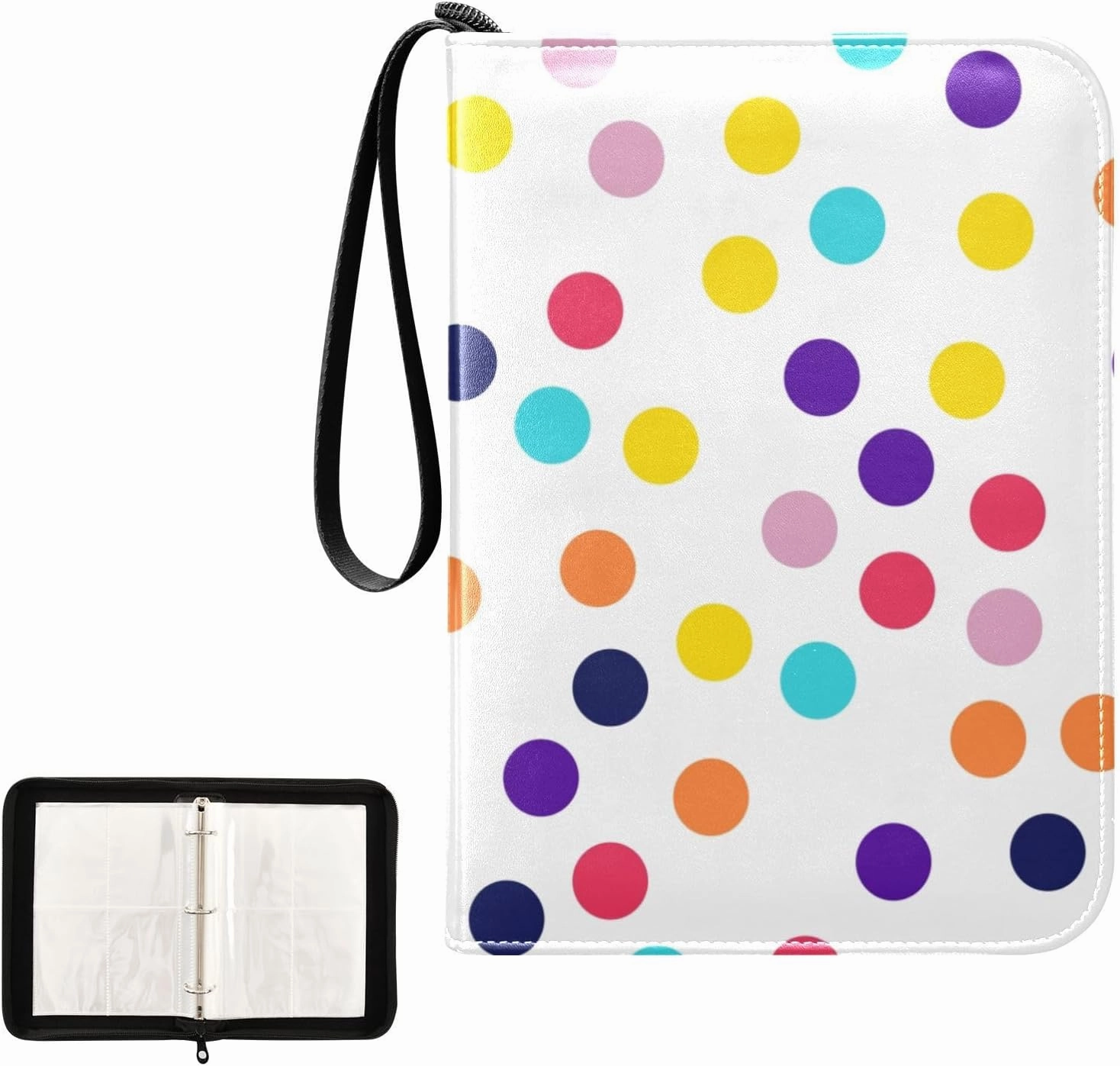 Colorful Polka Dots Card Binders 400 Pockets Football Card Binder Card Holder Protectors Set