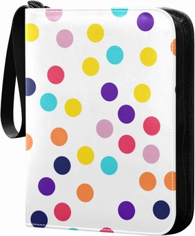 Colorful Polka Dots Card Binders 400 Pockets Football Card Binder Card Holder Protectors Set