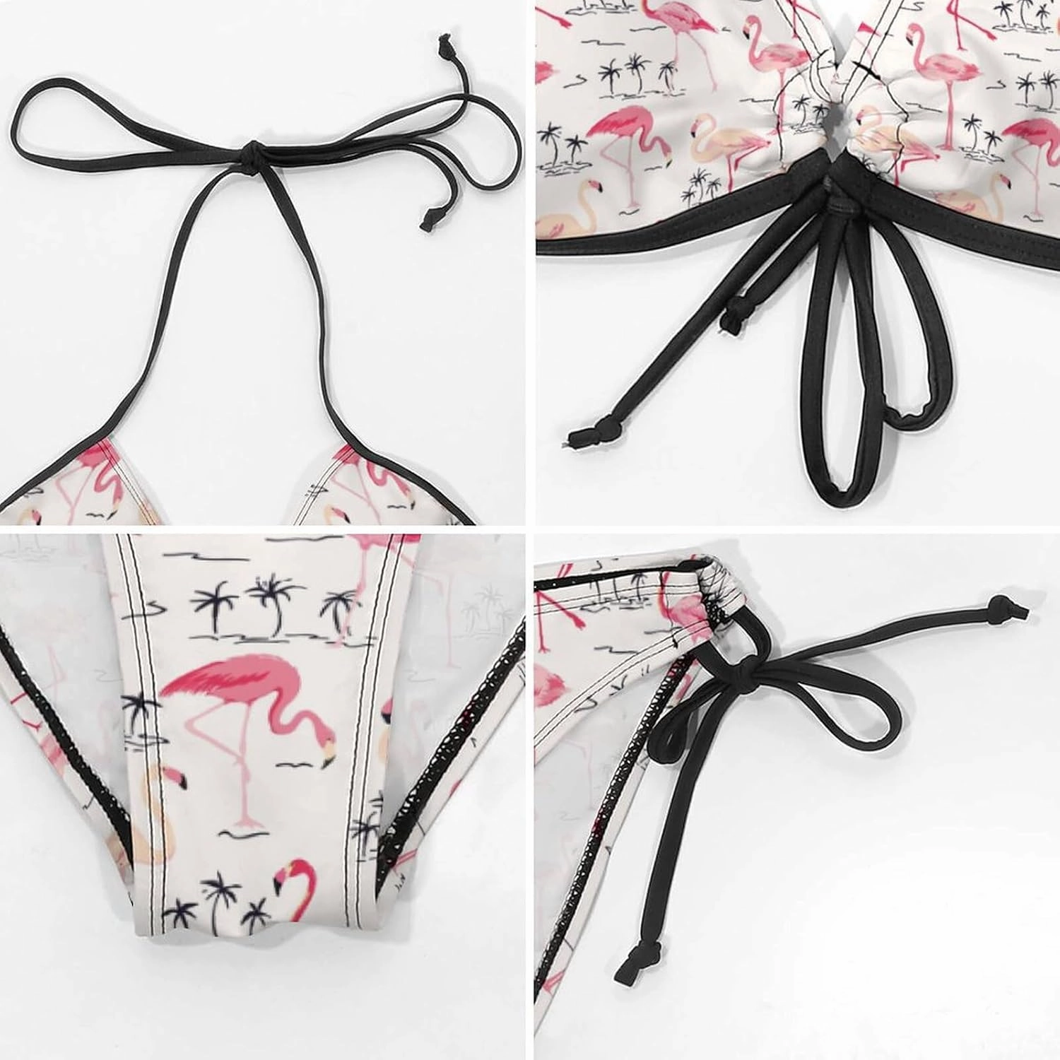 Colorful Sharks Women Two Piece Bikini Set Halter Padded Top Tie Side Bottom Triangle Swimsuit
