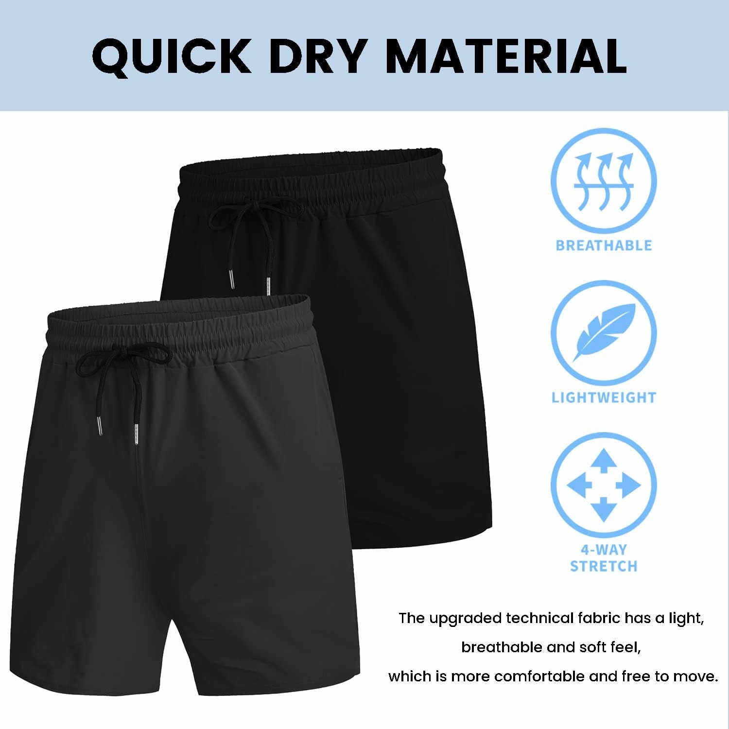 COOFANDY Men's 2 Pack Gym Workout Shorts 7 Inch Quick Dry Athletic Shorts Lightweight Running Shorts with Pockets