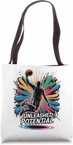 Cool Dunking Basketball Player Mid-Air | Unleashed Potential Tote Bag