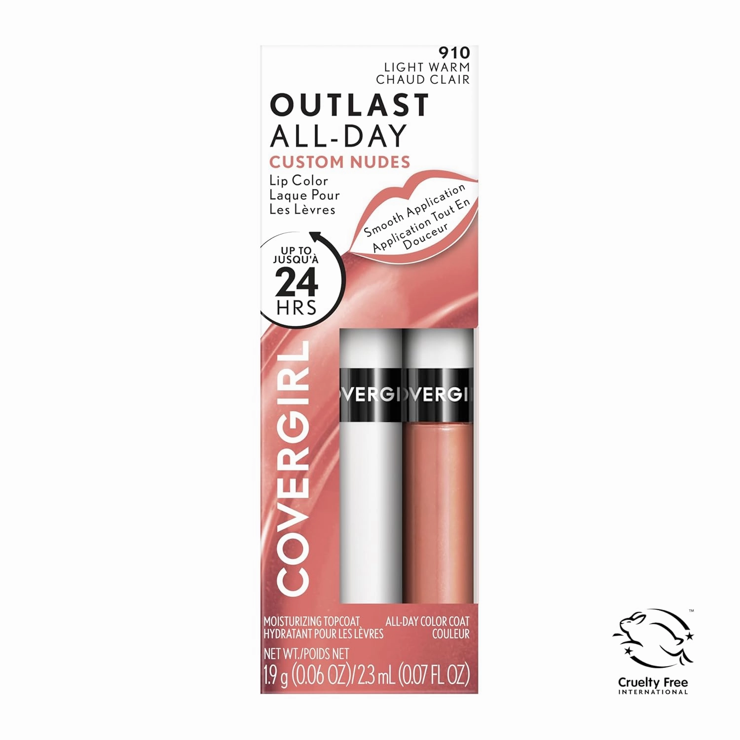 COVERGIRL Outlast All-Day Lip Color Custom Nudes, Light Warm (Pack of 2)