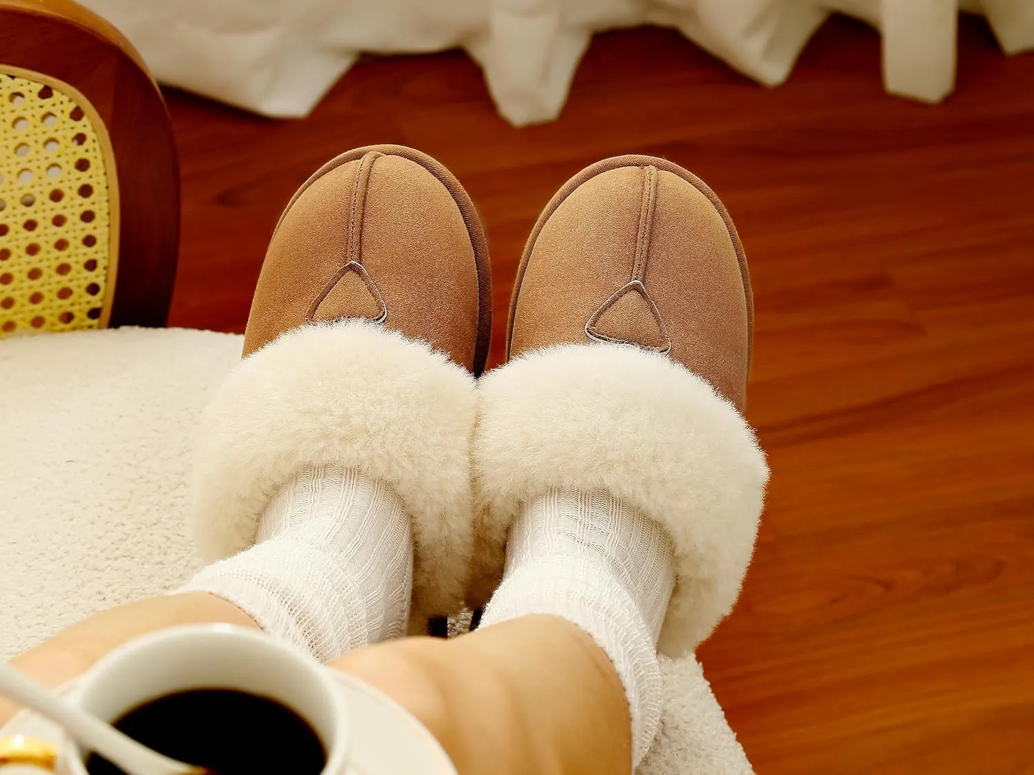 Cozyfurry Womens Slippers Fuzzy Memory Foam House Slippers Faux Suede Winter Warm Indoor Shoes