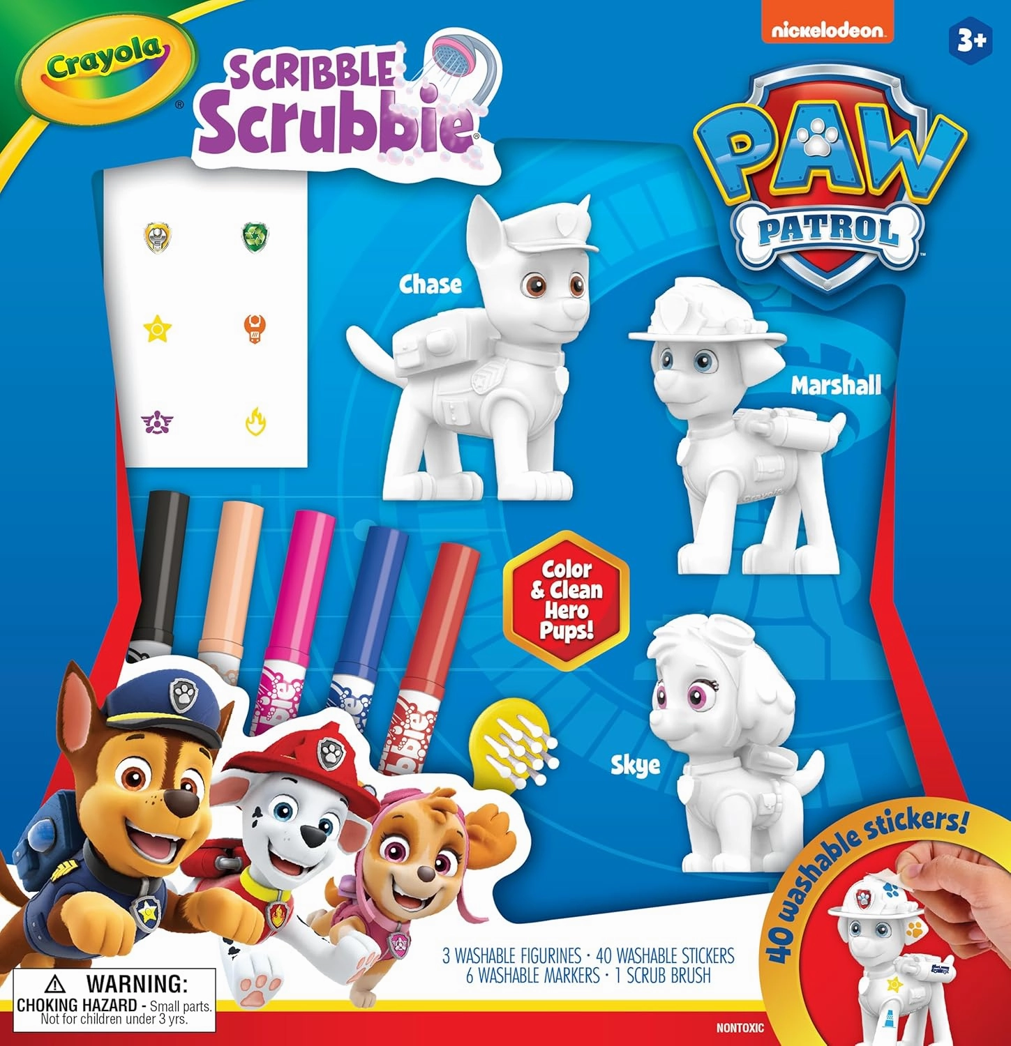 Crayola Scribble Scrubbie Pets PAW Patrol Figurine Playset, Customizable PAW Patrol Toys & Gifts for Kids, Toddler Easter Basket Essentials, Ages 3 