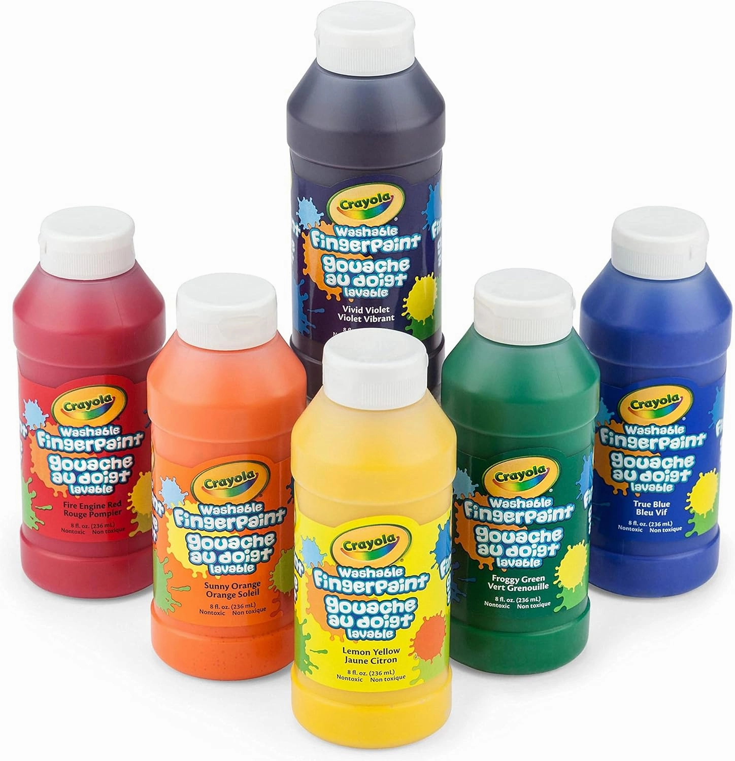 Crayola Washable Finger Paints (6ct), Toddler Paint Set, Nontoxic Finger Paint for Kids, Arts & Crafts Supplies for Toddlers, Easter Basket Essentials [Amazon Exclusive]