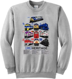 CSX Heritage Authentic Railroad SweatshirtKids Medium (10-12) [109] Gray