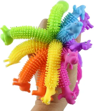 Curious Minds Busy Bags Set of 12 Stretchy Zoo Animal Puffer Stretchy Noodle Toys - Fun Long Stretch Toys - Fidget Sensory Toy - Stretchy Noodles String Fiddle (1 Dozen)
