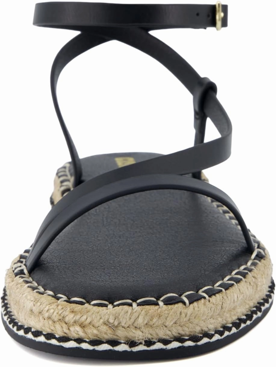 CUSHIONAIRE Bombay Women’s Espadrille Ankle-Strap Sandals with Jute-Wrapped Platform & Memory Foam Footbed
