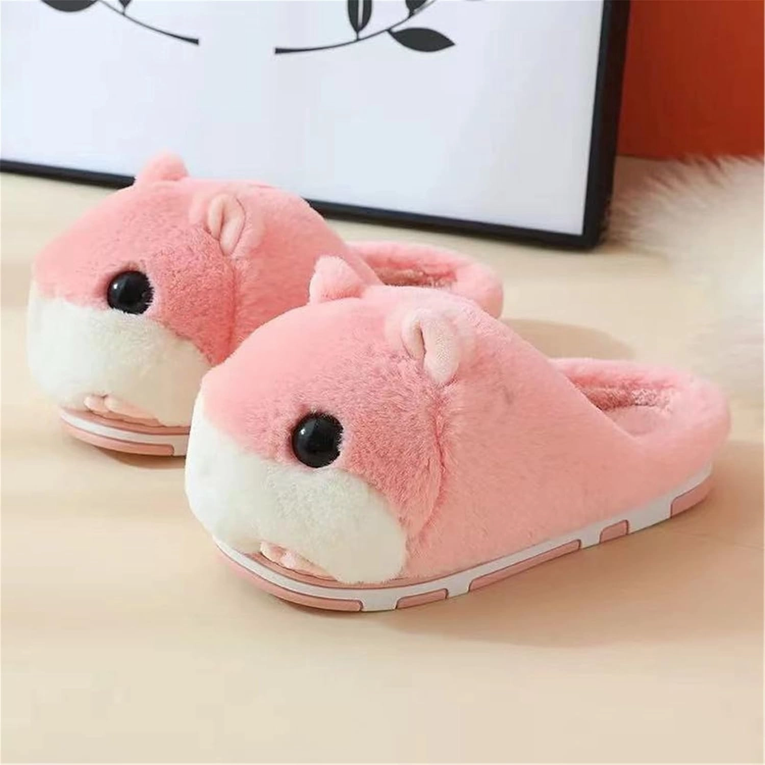 Cute Hamster Slippers Women's Slippers Cartoon Slippers Animal Slippers Warm Slippers Winter Slippers Home Slippers Furry Slippers