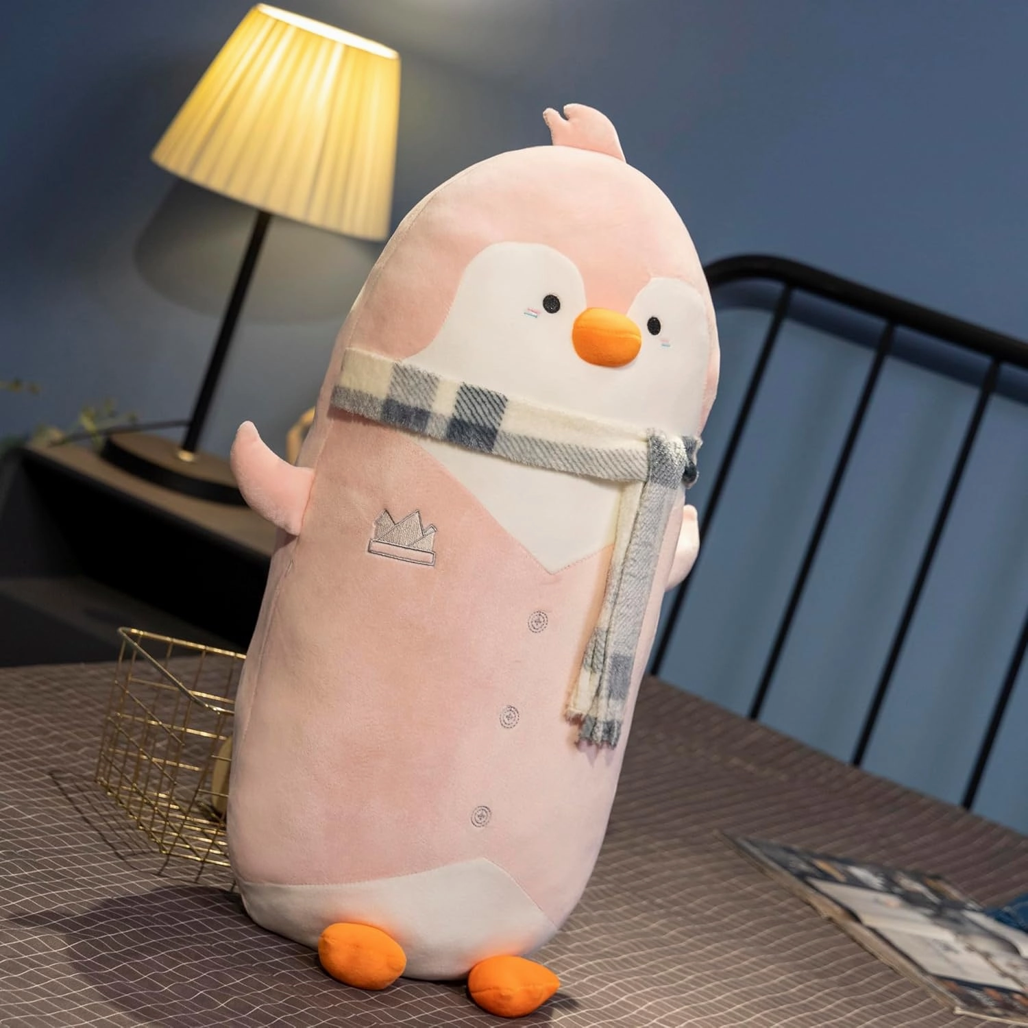 Cute Pink Penguin Stuffed Animal 19.7''- Long Body Plush Pillow, Soft Cuddly Toy for Anxiety & Sleep, Emotional Support Gift for Kids, Adults, Girlfriend, Bed & Room Decor
