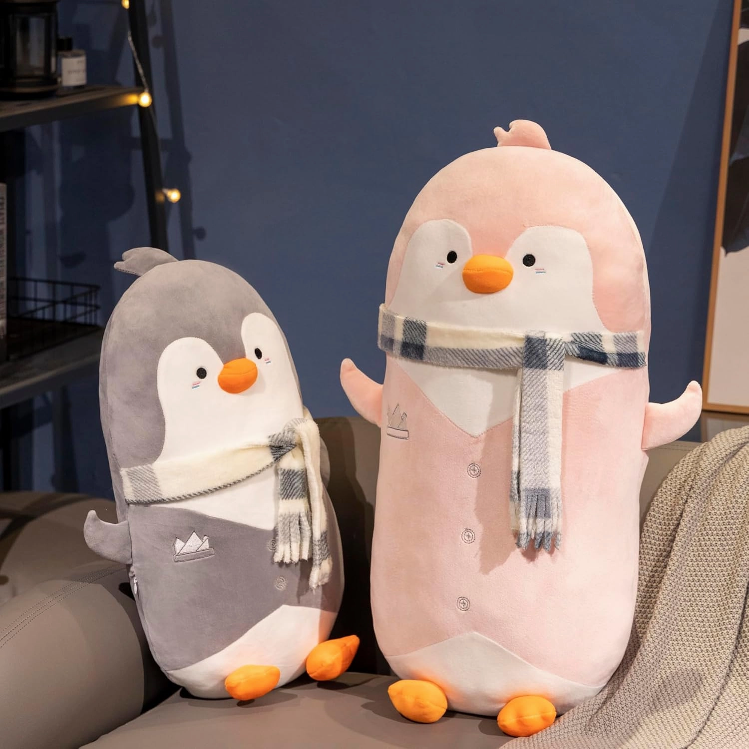 Cute Pink Penguin Stuffed Animal 19.7''- Long Body Plush Pillow, Soft Cuddly Toy for Anxiety & Sleep, Emotional Support Gift for Kids, Adults, Girlfriend, Bed & Room Decor