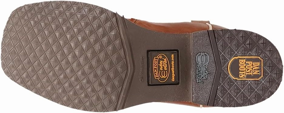 Dan Post Boots Mens Martel Ostrich Embroidered Square Toe Pull On Dress Boots Mid Calf - Brown
