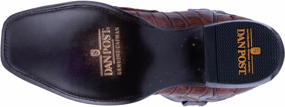 Dan Post Mens Bayou Embroidered Square Toe Pull On Dress Boots Mid Calf - Brown