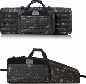 DBTAC Single Rifle Bag 35" (Black Camo)   Double Rifle Bag 32" (Black Camo), Lockable Zipper, Durable Material, Compact Design