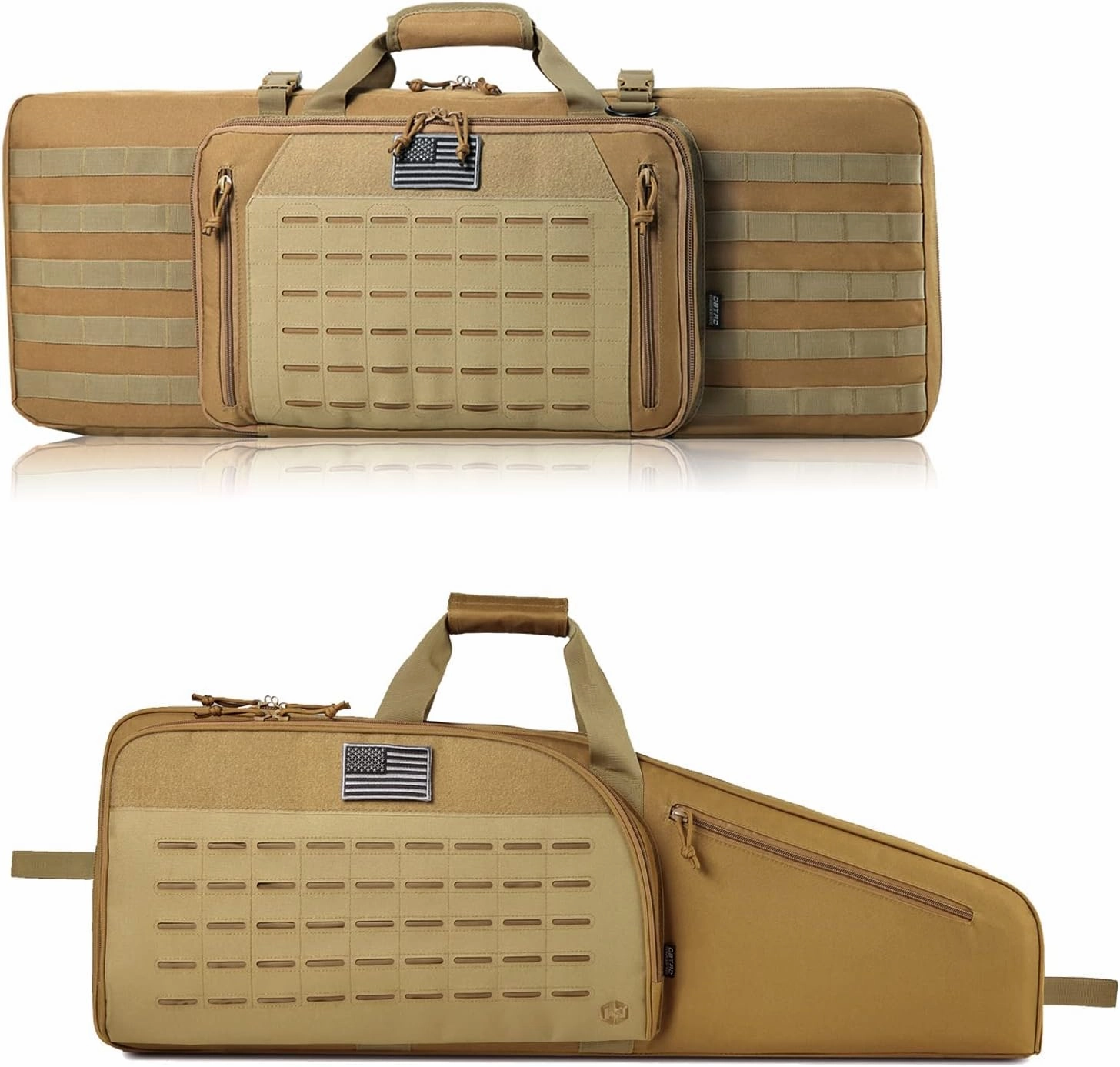 DBTAC Single Rifle Bag 35" (Tan)   Double Rifle Bag 32" (Tan), Lockable Zipper, Durable Material, Compact Design