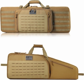 DBTAC Single Rifle Bag 35" (Tan)   Double Rifle Bag 32" (Tan), Lockable Zipper, Durable Material, Compact Design