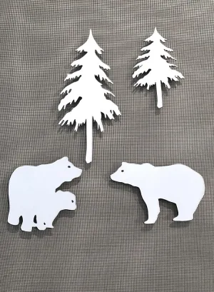 DCentral® Bear Family Flexible Vinyl Safety Screen Magnets: Double-Sided. White-Easier to See Day & Night. Decorative. Helps Stop Walking into Screens, for Non-RETRACTABLES, Size W 10" x L 10"