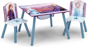Delta Children Kids Table and Chair Set With Storage (2 Chairs Included) - Ideal for Arts & Crafts, Snack Time, Homeschooling, Homework & More, Disney Frozen II