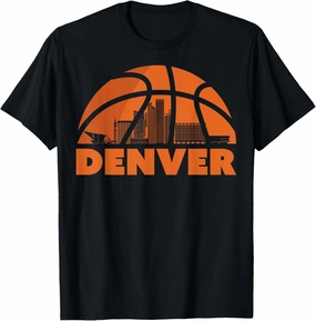 Denver City Skyline Basketball T-Shirt
