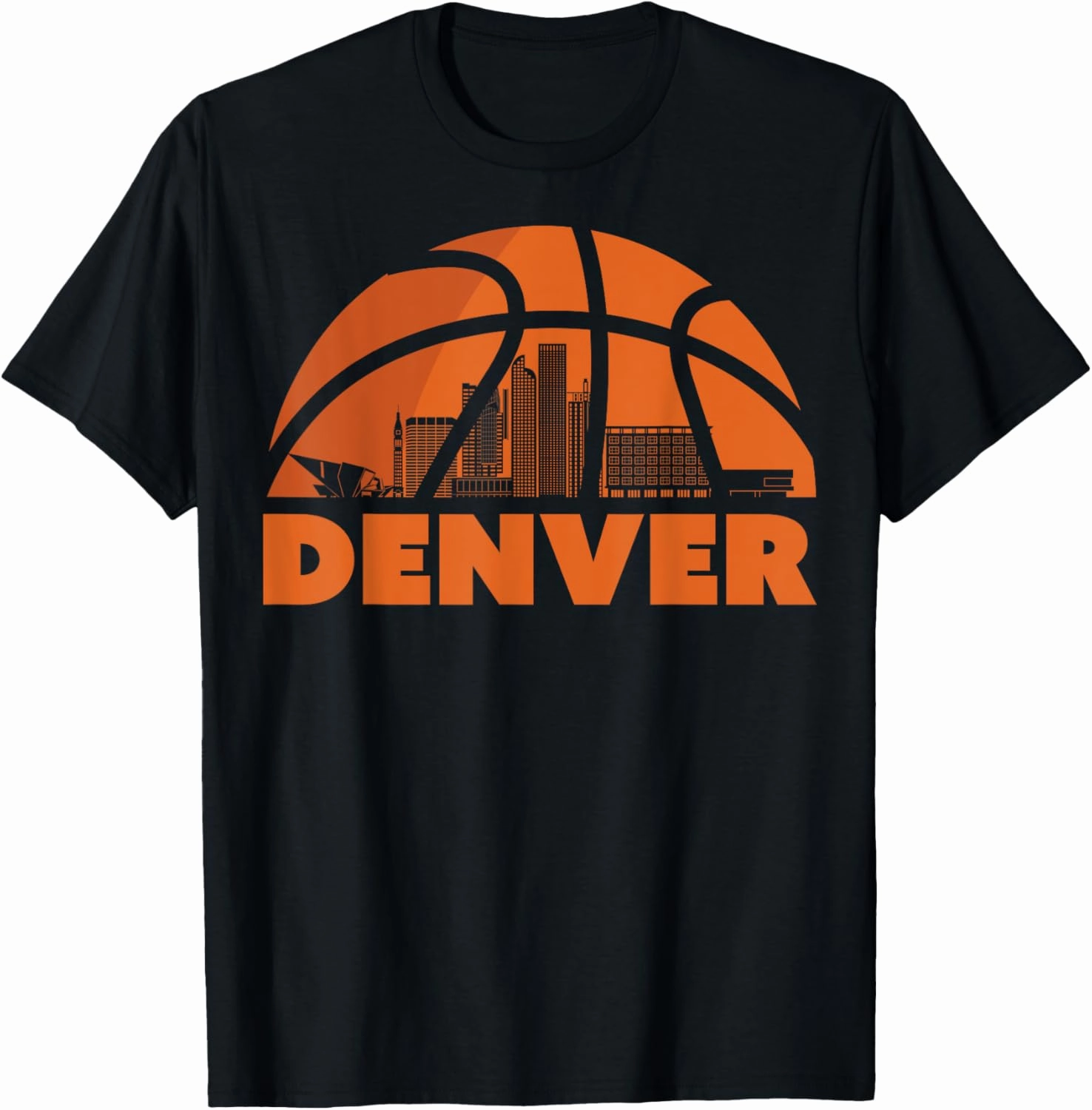 Denver City Skyline Basketball T-Shirt