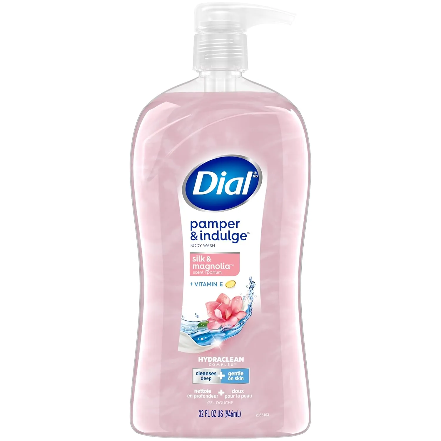 Dial Body Wash, Pamper & Indulge, Silk & Magnolia, 32 fl oz (Pack of 2)