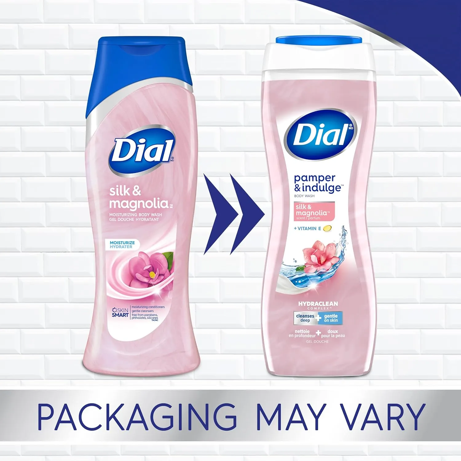 Dial Body Wash, Pamper & Indulge, Silk & Magnolia, 32 fl oz (Pack of 2)
