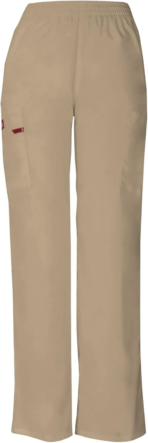 Dickies EDS Signature Scrubs for Women, Elastic Waist Pull-On Cargo Pants for Women in Soft Brushed Poplin 86106