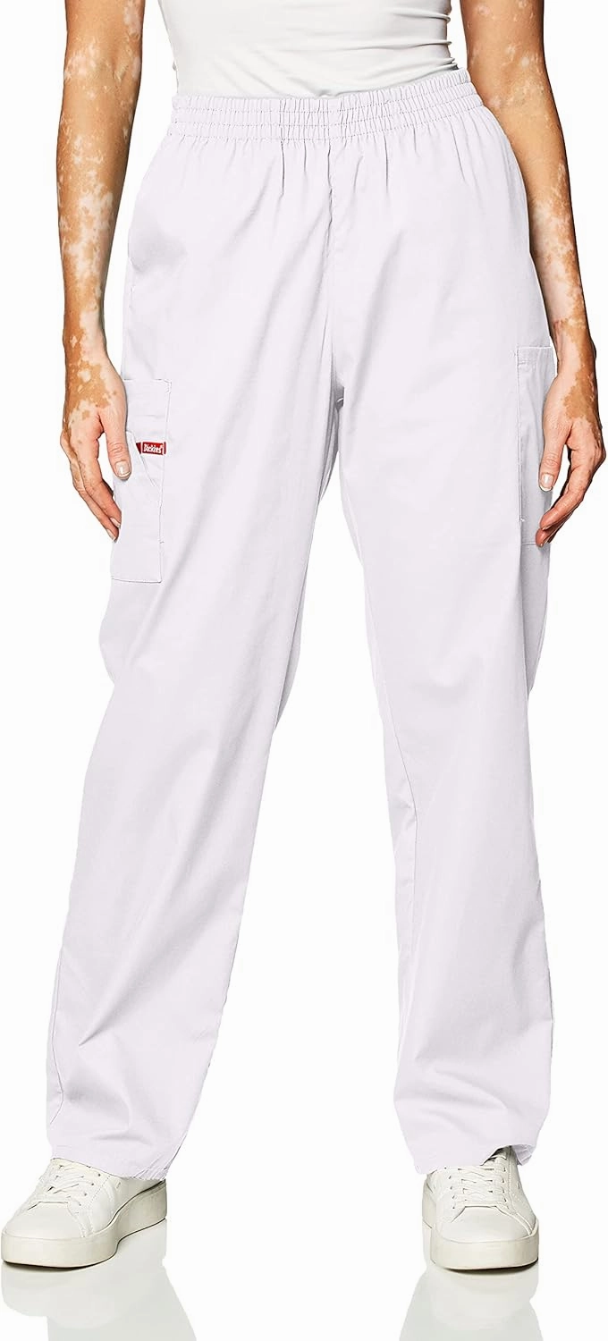 Dickies EDS Signature Scrubs for Women, Elastic Waist Pull-On Cargo Pants for Women in Soft Brushed Poplin 86106