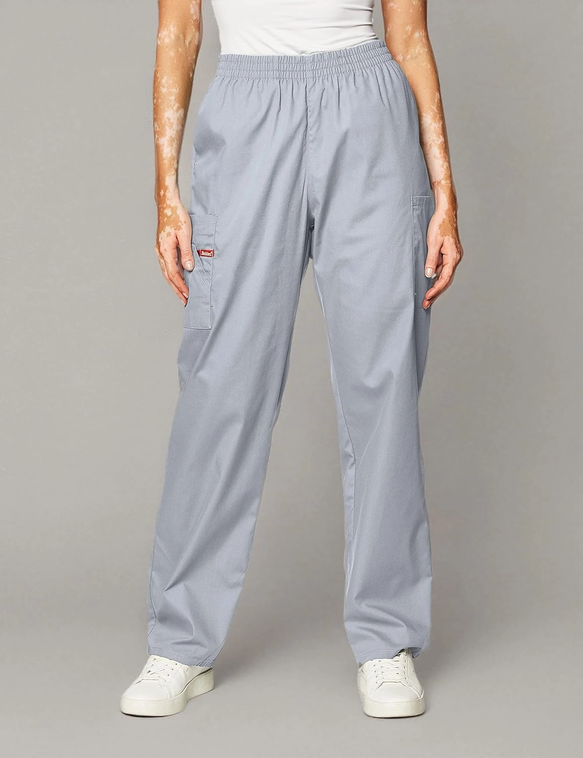Dickies EDS Signature Scrubs for Women, Elastic Waist Pull-On Cargo Pants for Women in Soft Brushed Poplin 86106