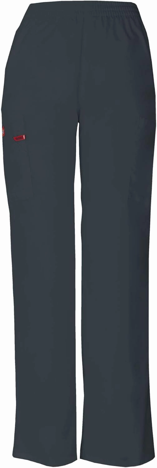 Dickies EDS Signature Scrubs for Women, Elastic Waist Pull-On Cargo Pants for Women in Soft Brushed Poplin 86106