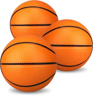 Dilabnba 5" Mini Orange Foam Basketballs for Kids Adults, Squeeze Stress Ball Safe Soft Replacement Beach Pool Balls for Indoor Basketball Hoop, Toddler Quiet Bouncy Ball Sport Party Game (3PCS)