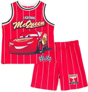 Disney Boys' Basketball Jersey & Shorts Set – Athletic Outfit for Toddlers & Big Kids (2T-10/12)