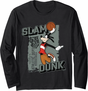 Disney Goofy Sports Basketball Slam Dunk Athletic Dept Long Sleeve T-Shirt