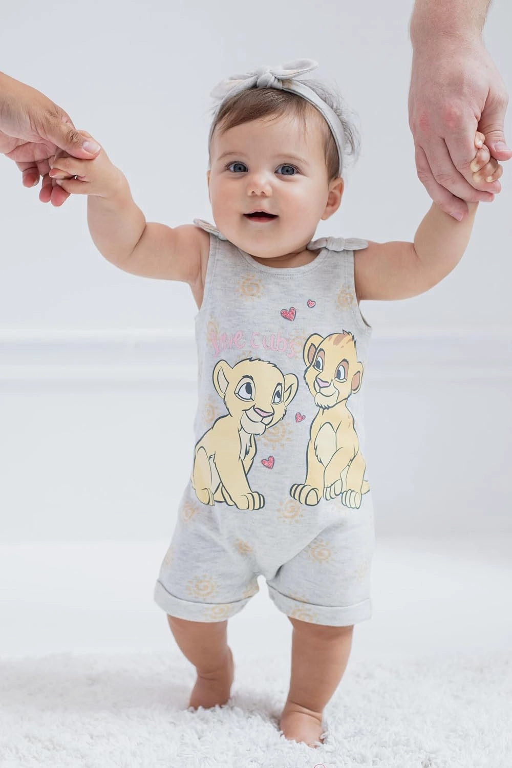 Disney Minnie Mouse Winnie the Pooh Lion King Lilo & Stitch Simba Romper and Headband Newborn to Toddler
