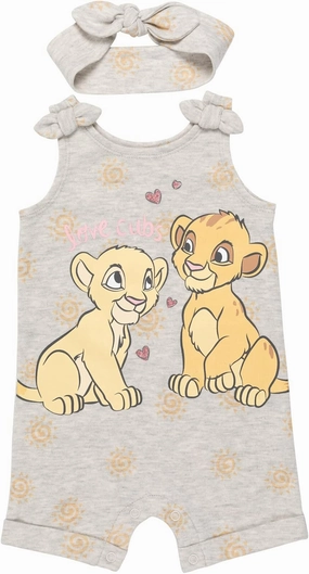 Disney Minnie Mouse Winnie the Pooh Lion King Lilo & Stitch Simba Romper and Headband Newborn to Toddler