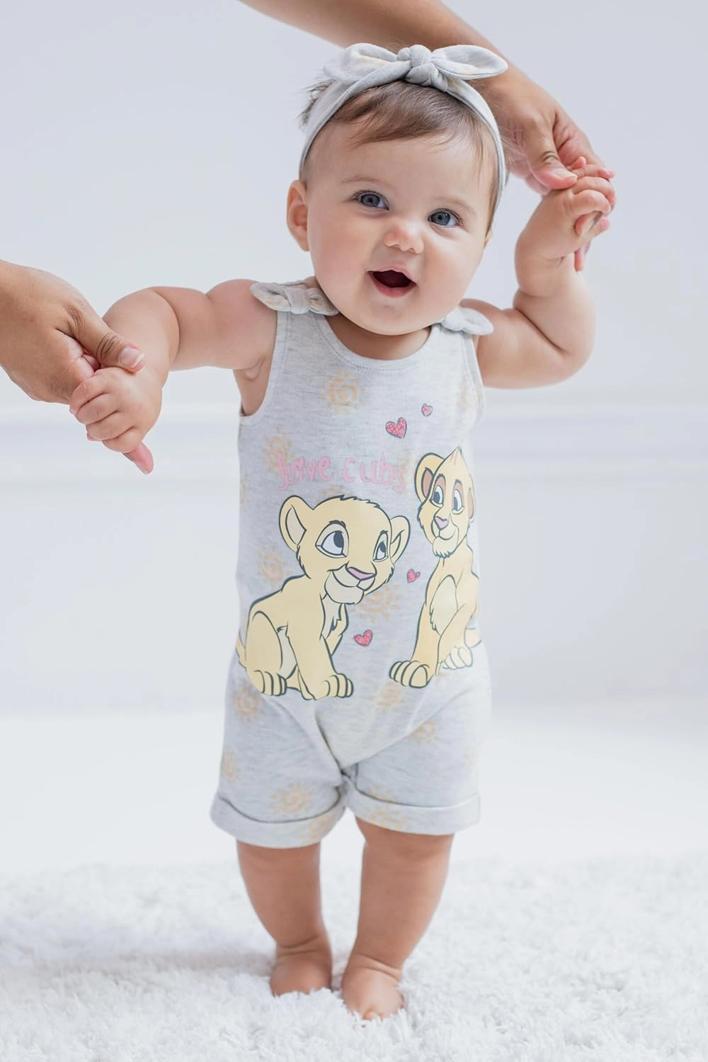 Disney Minnie Mouse Winnie the Pooh Lion King Lilo & Stitch Simba Romper and Headband Newborn to Toddler
