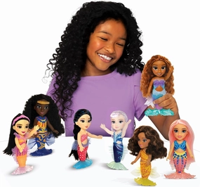 Disney The Little Mermaid Ariel and Sisters Petite Doll Set, Includes (7) Dolls! Each Doll Comes with a Seashell Brush, Each Dressed in Their Signature Outfit & Hairstyles