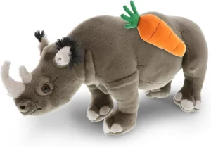 DolliBu Happy Easter Super Soft Plush Rhino with Carrot - Cute Stuffed Animals with Carrot Plush Toy, with Name Personalization, Spring Easter Plush Animal - 13 Inches