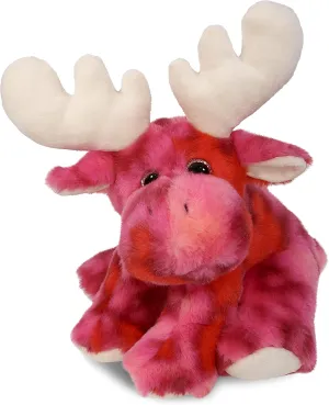 DolliBu Pink Tie-Dye Floppy Moose Super Soft Stuffed Animal, Cute Realistic Stuffed Animals for Girls, Boys, Adults Animal Gifts, Kids Nursery Decor for Newborn, Cuddly Soft Baby Plush Toys - 9 Inches