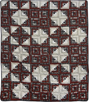 Donna Sharp Log Cabin Star Cotton Quilted Throw Blanket is 50" x 60" - Machine Washable - Perfect for Rustic Decor