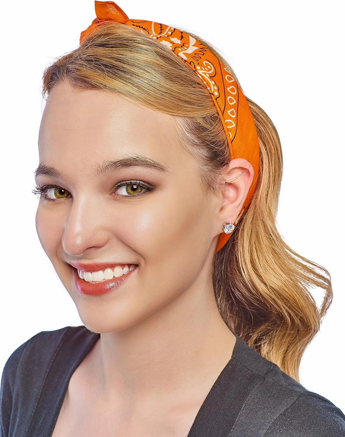 Dozen Paisley Bandanas, Multi Colored Set of Cowboy Bandanna Head Scarf, Double Sided 100% Cotton