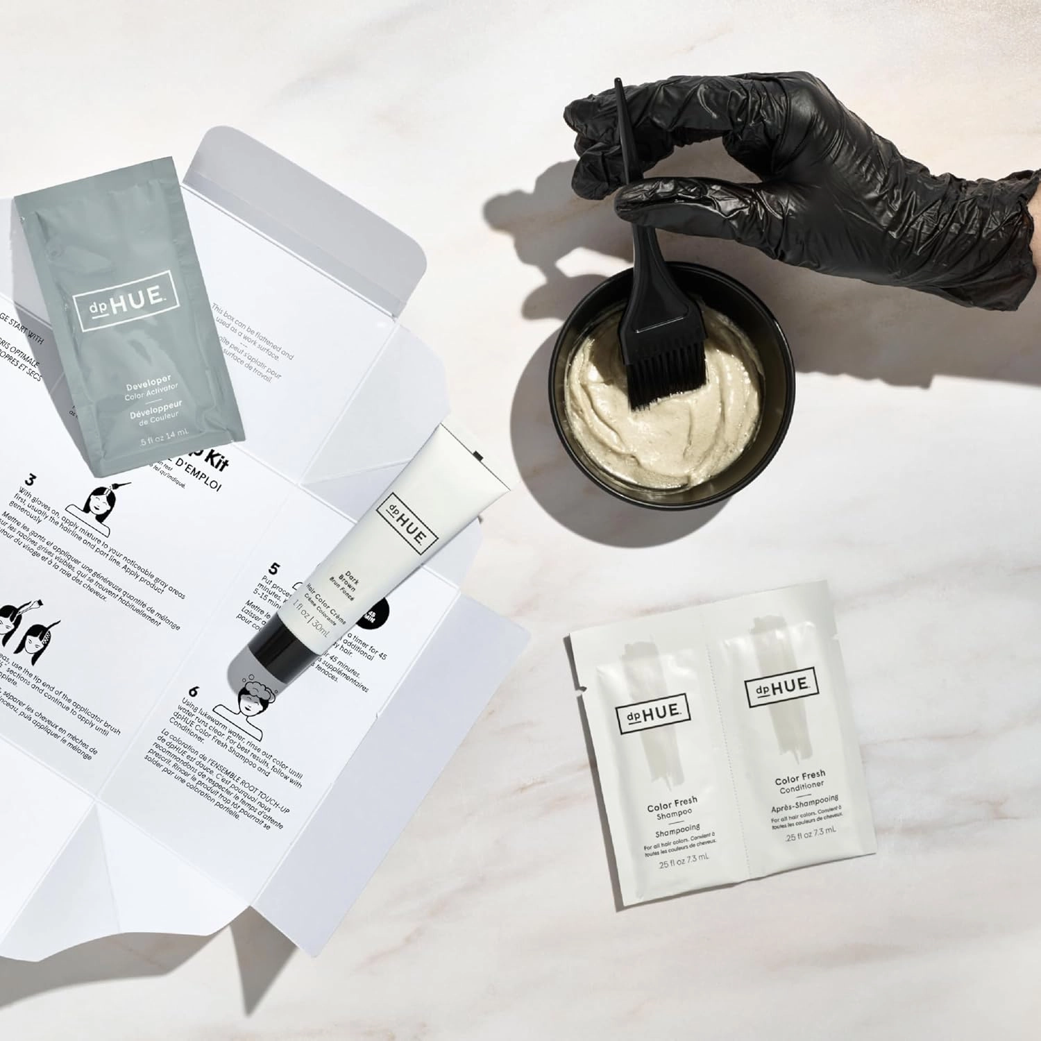 dpHUE Root Touch-Up Kit, Light Brown - Permanent Hair Color for Gray Coverage - Includes Two Applications - Paraben, SLS & SLES Sulfate Free - Leaping Bunny Certified
