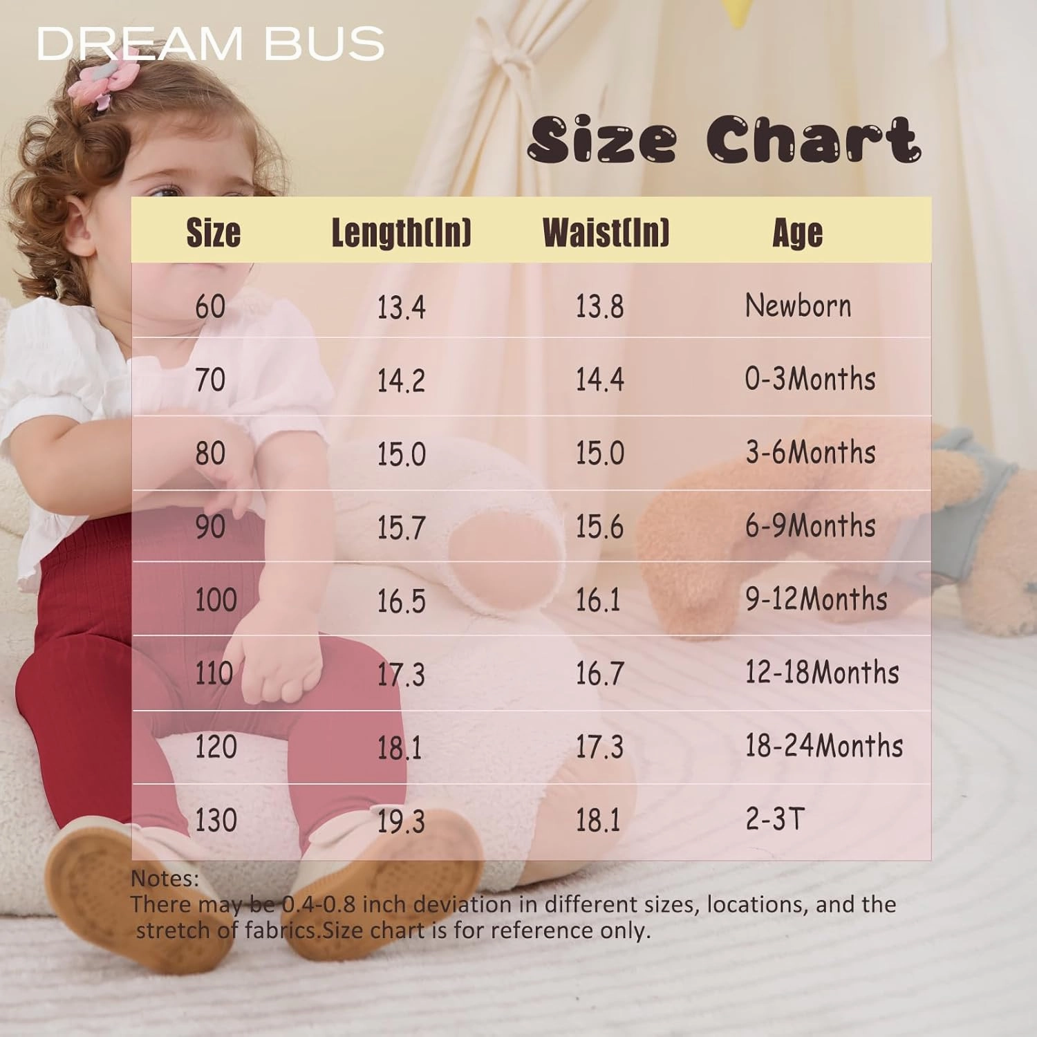 DREAM BUS 5 Pack Toddler Girl Pants Baby Girl Solid Ribbed Pants Toddler Girls Bottoms Leggings Newborn Cotton Jogger
