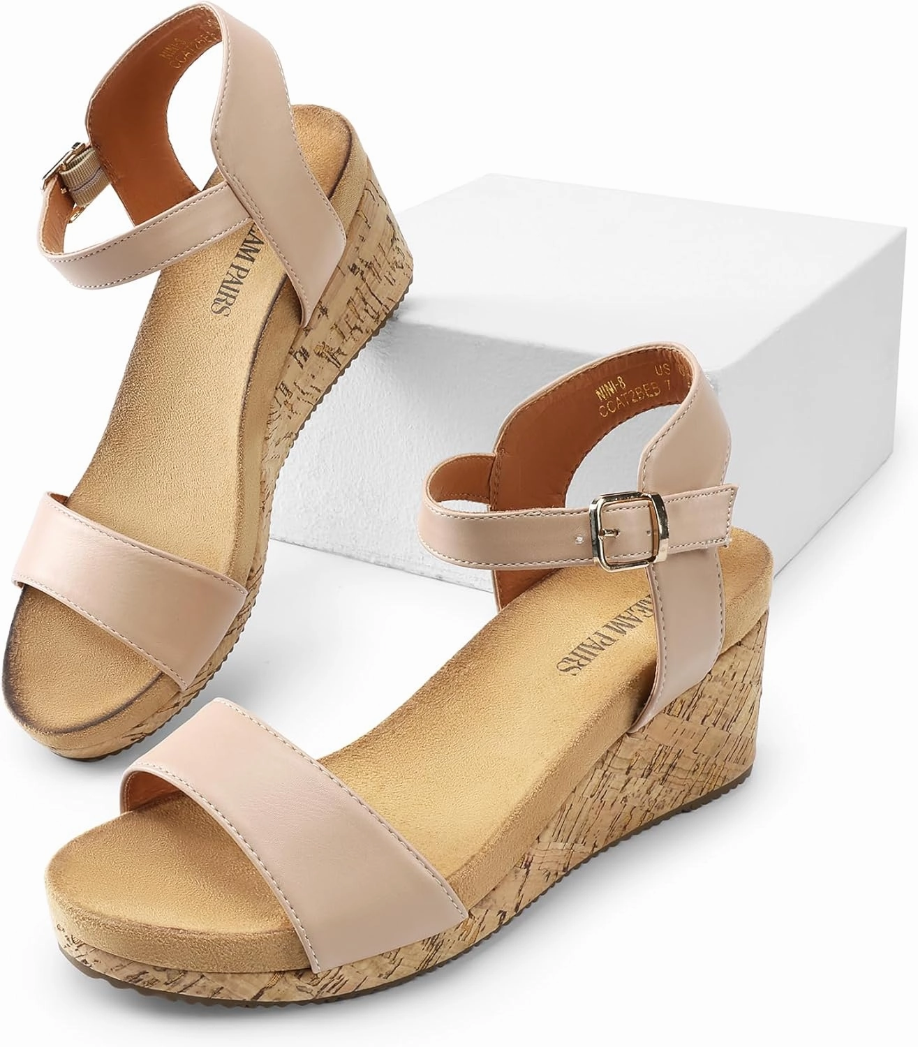 DREAM PAIRS Women's Open Toe Buckle Ankle Strap Platform Wedge Sandals Women 2025