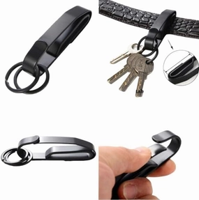 Dual Detachable Quickdraw Tactical Duty Belt Clip Key Ring s Holder Quick Release