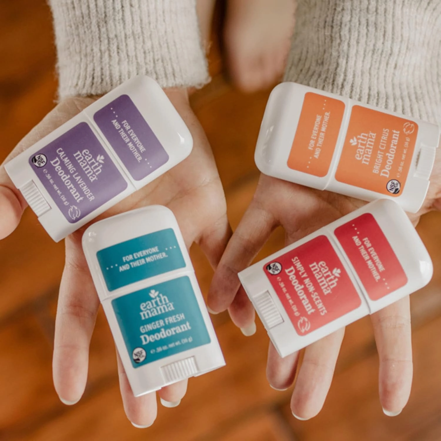 Earth Mama Mini Deodorant Travel Set | Safe for Sensitive Skin, Pregnancy and Breastfeeding, Contains Organic Calendula with No Fragrance Chemicals 0.56 Ounce (Pack of 4)